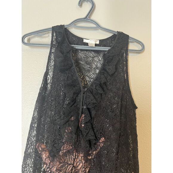 Kenar Y2k Black Lace Tank Womens M Witchy Edwardian Regency Victorian Whimsigoth - Picture 2 of 9